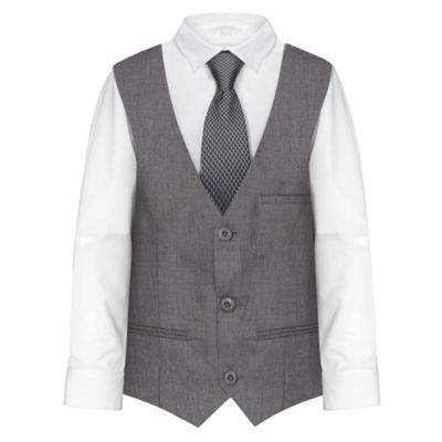 RJR.John Rocha Designer boy's grey pin dot waistcoat, shirt and tie set